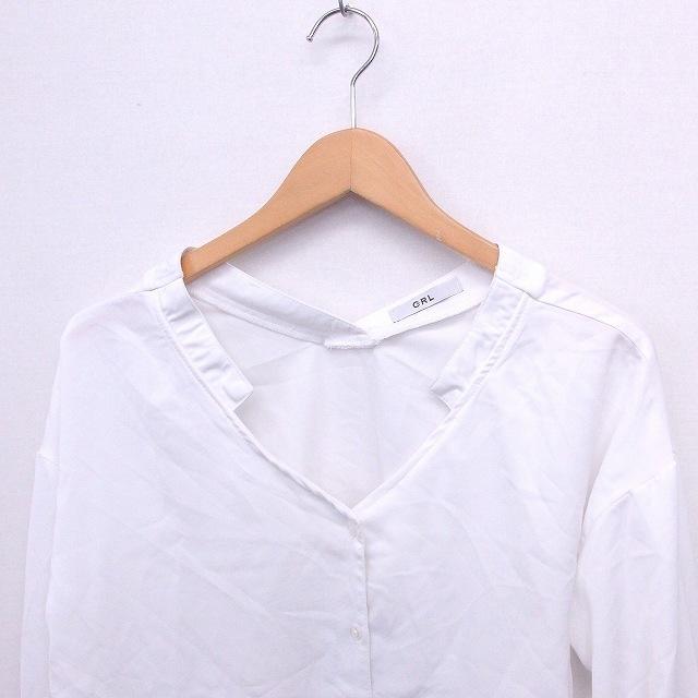 グレイル GRL シャツ ブラウス スキッパー 長袖 無地 シンプル M