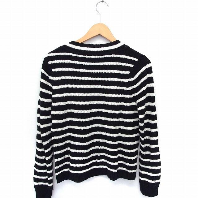 ジーユー GU ニット セーター ボーダー ハイネック 長袖 XL ホワイト