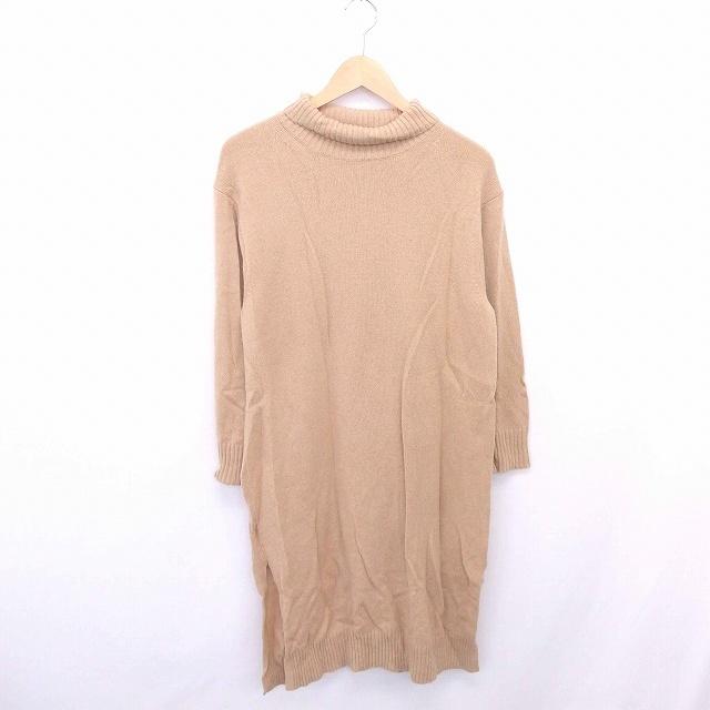 中古 ユニクロ Uniqlo ワンピース ニット タートルネック ロング ウール 無地 シンプル 長袖 M 薄茶 ベージュ Tt8 レディース ベクトル 古着 172 ブランド古着販売のベクトル 通販 Yahoo ショッピング