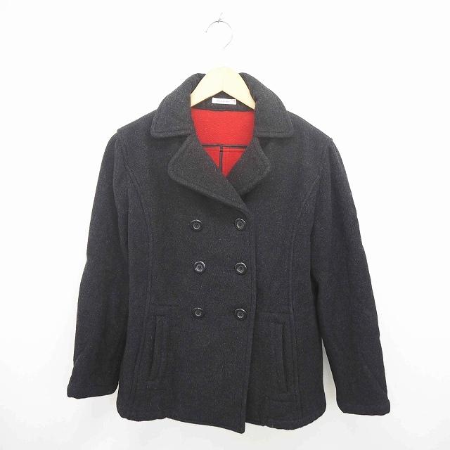 中古 アナディス Dun A Dix コート アウター ピーコート Pコート ウール 厚手 38 チャコールグレー 灰 Tt33 レディース 購入