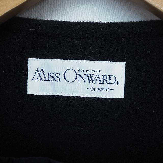 ミスオンワード MISS ONWARD コート アウター ノーカラー 膝下丈 肩  
