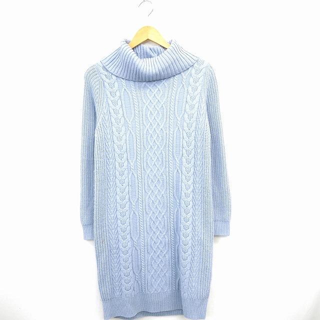 中古 エニィスィス エニシス Anysis ワンピース ニット ケーブル編み リブ タートルネック ひざ丈 長袖 ウール混 1 ライトブルー Mt18 ベクトル 古着 172 ブランド古着販売のベクトル 通販 Yahoo ショッピング