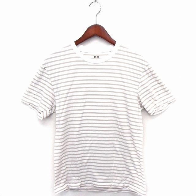ユニクロ Uniqlo Tシャツ カットソー ボーダー 丸首 半袖 コットン 綿 S ホワイト 白 Ft27 メンズ 172 ブランド古着販売のベクトル 通販 Yahoo ショッピング