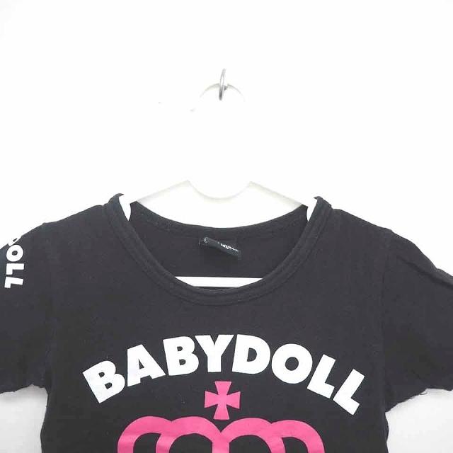 ベビードール BABYDOLL 子供服 Tシャツ カットソー 丸首 ロゴ プリント 半袖 100 黒 ブラック ピンク /TT1 キッズ｜vectorpremium｜04