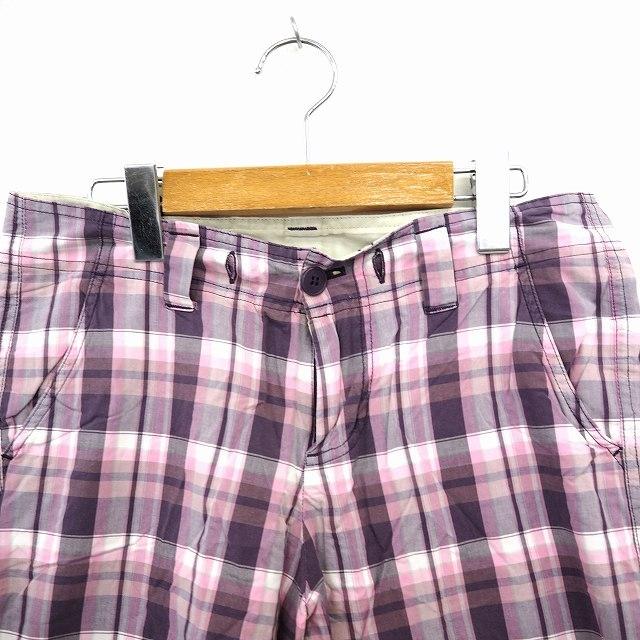 ユニクロ UNIQLO パンツ ボトムス ハーフ チェック ひざ丈 58
