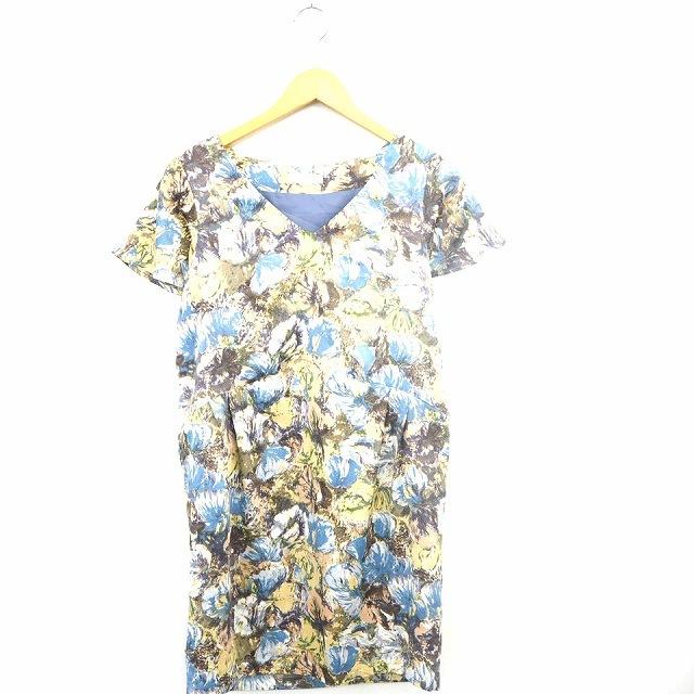 フレディ エミュ fredy emue ワンピース 花柄 Vネック ひざ丈 フレンチ 