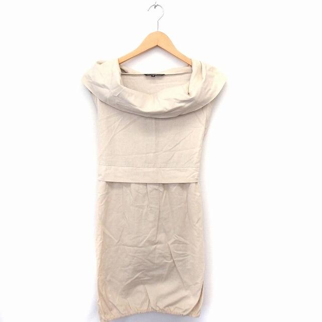 アイコ Aaiko ワンピース ビッグカラー ノースリーブ ひざ丈 リネン 麻  