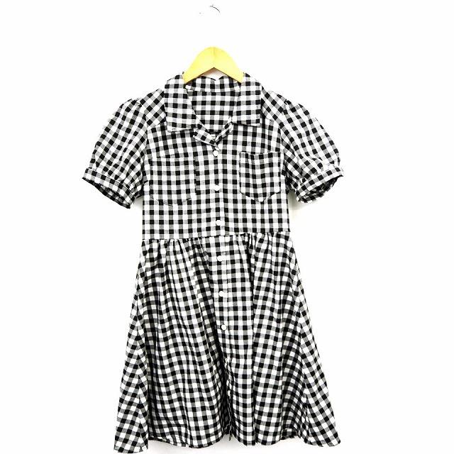 中古 エムズエキサイト Emsexcite ワンピース ギンガムチェック ミニ ショート丈 半袖 コットン 綿 M ブラック ホワイト 黒 白 レディース ベクトル 古着 172 ブランド古着販売のベクトル 通販 Yahoo ショッピング