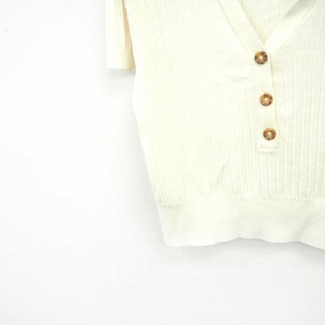 【新品未使用】エポカ　アイボリー Vネック ニット 半袖 ウール混Vネックニットプルオーバー≪手洗い可能≫ | ketty（ケティ