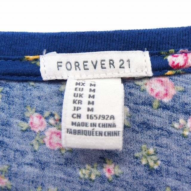 フォーエバー21 FOREVER21 Tシャツ カットソー 花柄 丸首 半袖