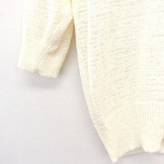 SURE LADY RENOWN ニット セーター 透かし編み 丸首 五分袖 M