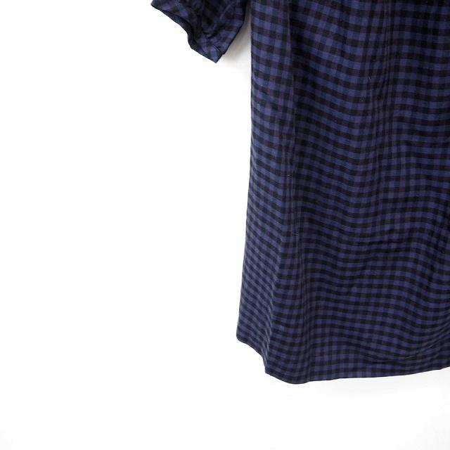 デンドロビウム DENDROBIUM ワンピース ギンガムチェック 丸首 ひざ丈  