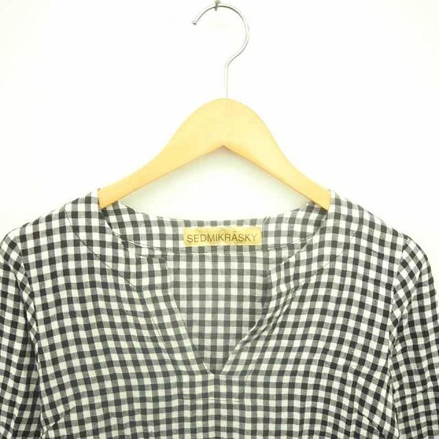 セドミックラスキー Sedmikrasky ワンピース ロング チェック キーネック 薄手 麻 リネン混 ブラック ホワイト 黒 白 Tt23 172 ブランド古着販売のベクトル 通販 Yahoo ショッピング