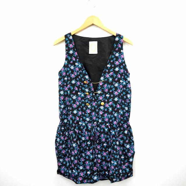 カージュ Khaju サロペット オールインワン 花柄 Vネック ミニ 