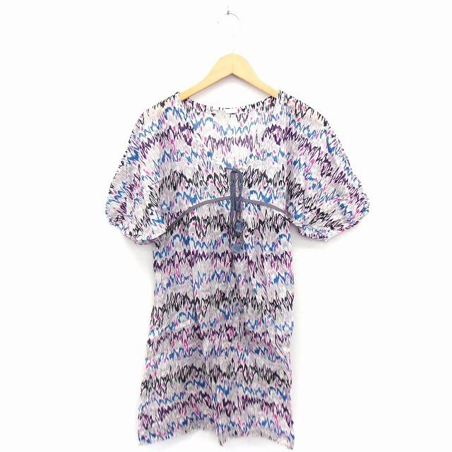 中古 ナバアサナ Navasana ワンピース 総柄 Vネック 五分袖 ひざ丈 麻混 コットン 綿 F ホワイト 白 Ft2 レディース ベクトル 古着 172 ブランド古着販売のベクトル 通販 Yahoo ショッピング