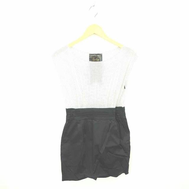 ドレアング DreAng ワンピース ひざ丈 ドット 切替 薄手 透け感 プル  