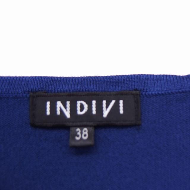 インディヴィ INDIVI ニット セーター　スパンコール装飾 スクエアネック 半袖 38 ブルー 青 /FT15 レディース｜vectorpremium｜03