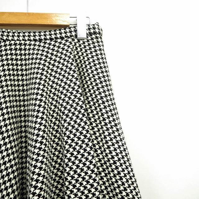 モディファイ Modify フレアスカート 千鳥柄 ひざ丈 ウール カシミヤ混