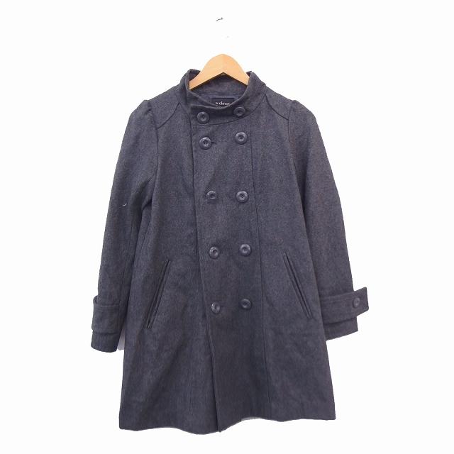 中古 ダブルクローゼット W Closet コート アウター Pコート ロング シンプル F グレー 灰 Kt11 レディース 22新作モデル
