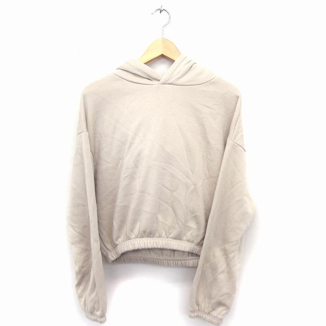 ZARA ザラ パーカー プルオーバー 無地 フード 綿混 L ベージュ /FT1  
