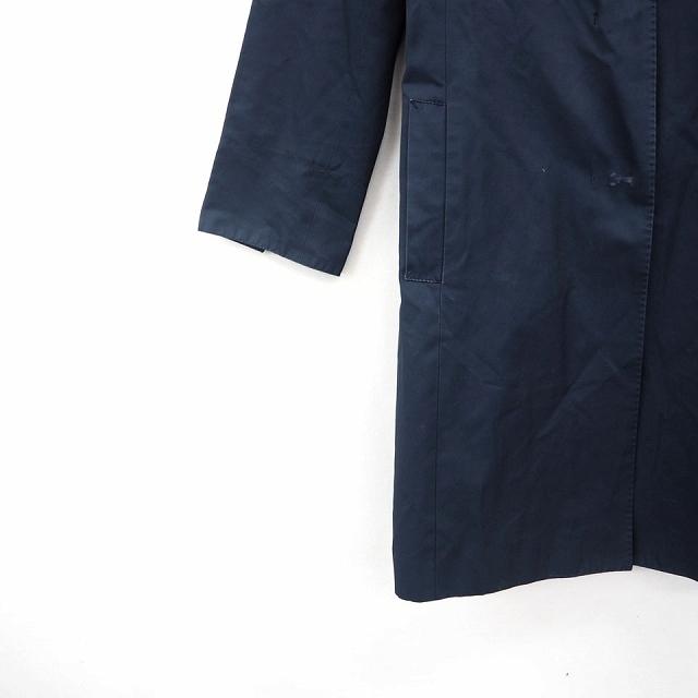 ユナイテッドアローズノーカラーコートネイビーコットン