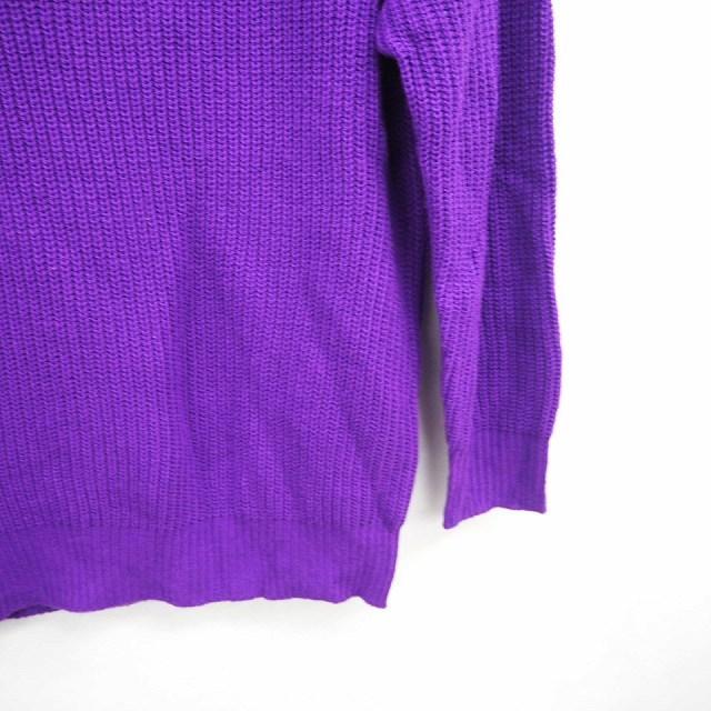 SUCRE NEIGE ニット セーター リブ 無地 シンプル モックネック 長袖 M 