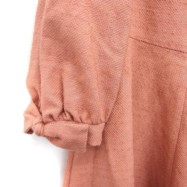 アナトリエ ANATELIER フレア ワンピース リボン袖 ボートネック 七分  