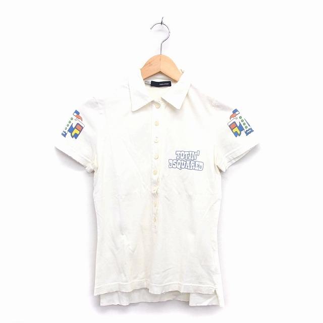 中古 ディースクエアード DSQUARED2 ポロシャツ 半袖 ロングテール コットン プリント 英字 ダメージ加工 S アイボリー /HT19 レディース 【ベクトル 古着】 :172-902111200128:ブランド古着販売のベクトル - 通販 - Yahoo!ショッピング 中古 ディースクエアード DSQUARED2 ポロシャツ 半袖 ロングテール コットン プリント 英字 ダメージ加工 S アイボリー /HT19 レディース 【ベクトル 古着】 :172-902111200128:ブランド古着販売のベクトル - 通販 - Yahoo!ショッピング