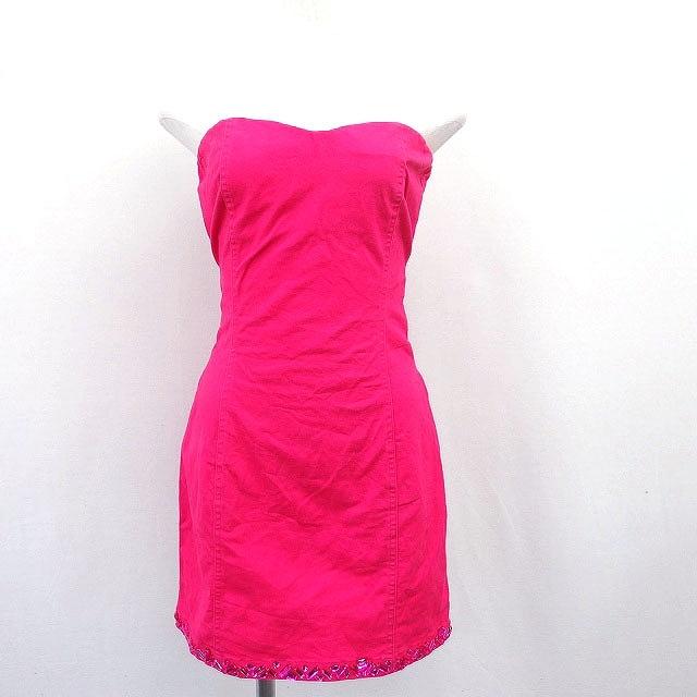 デイライルノアール Delyle Noir ワンピース リボン ビジュー ミニ ショート コットン 綿 F ピンク Mt8 レディース 172 ブランド古着販売のベクトル 通販 Yahoo ショッピング