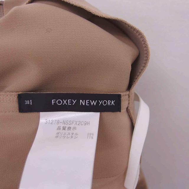 フォクシーニューヨーク FOXEY NEW YORK スカート 台形 ミニ バックジップ 無地 シンプル 薄手 38 ベージュ 茶 /TT24 レディース｜vectorpremium｜03