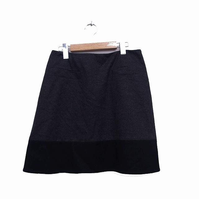 ポールカ PAULE KA スカート 台形スカート ミニ ウール 40 グレー 灰  