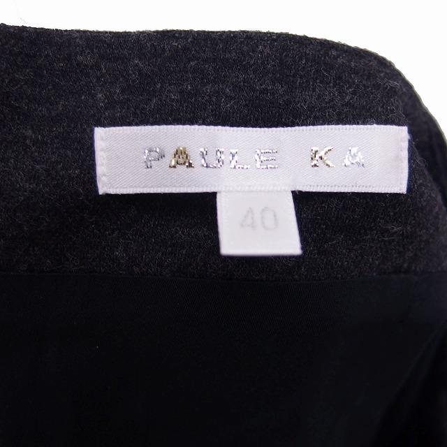 ポールカ PAULE KA スカート 台形スカート ミニ ウール 40 グレー 灰  