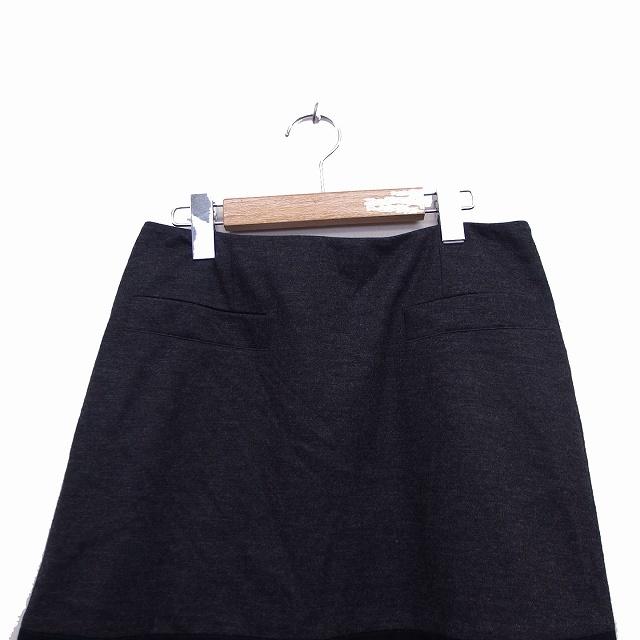 ポールカ PAULE KA スカート 台形スカート ミニ ウール 40 グレー 灰  