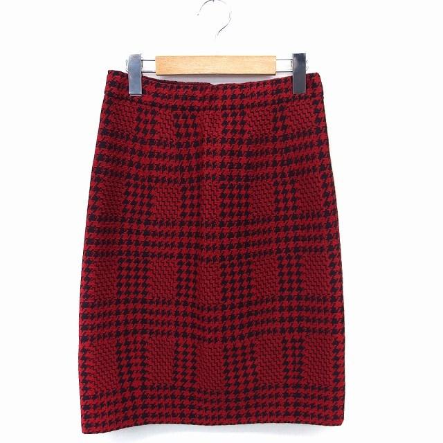 マックスブルー Max Blue 千鳥格子 ニット タイト スカート ひざ  
