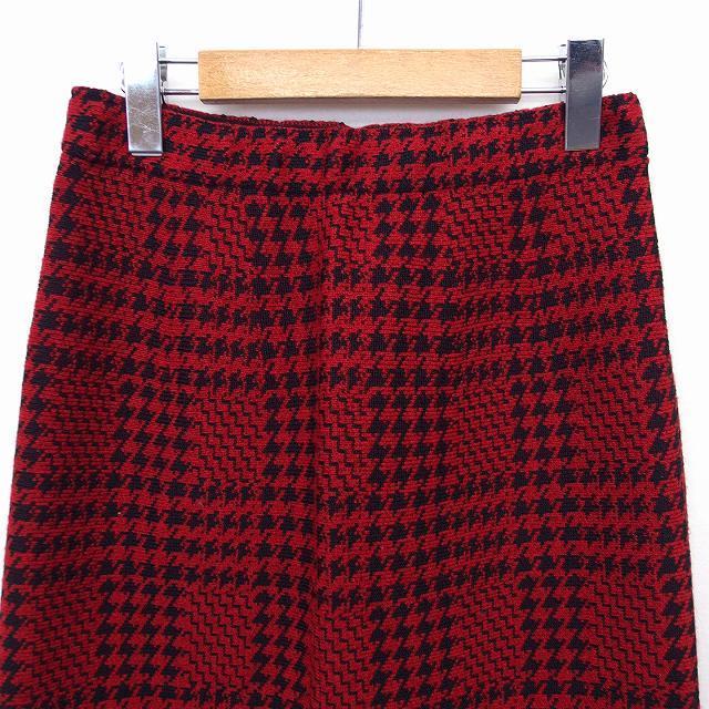 マックスブルー Max Blue 千鳥格子 ニット タイト スカート ひざ  