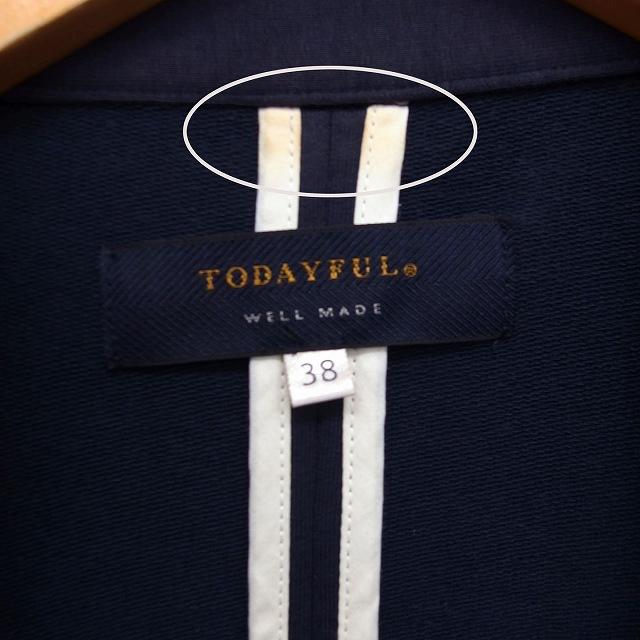 Todayful テーラードジャケット ネイビー 38 トゥデイフル TODAYFUL テーラード ジャケット アウターコットン