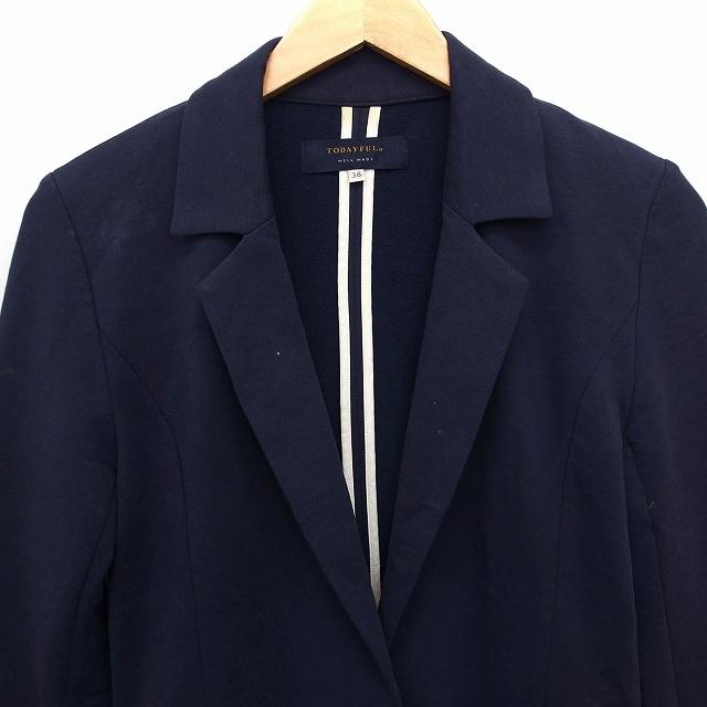 Todayful テーラードジャケット ネイビー 38 トゥデイフル TODAYFUL テーラード ジャケット アウターコットン