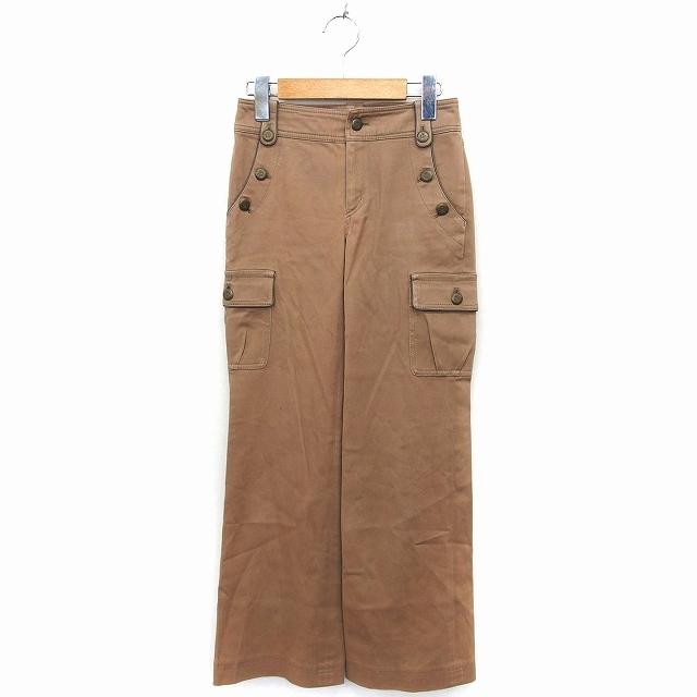 中古 クミキョク 組曲 Kumikyoku カーゴパンツ ブーツカット フルレングス コットン 綿 小さいサイズ S1 キャメル 茶 Ft8 レディース 最安値級価格