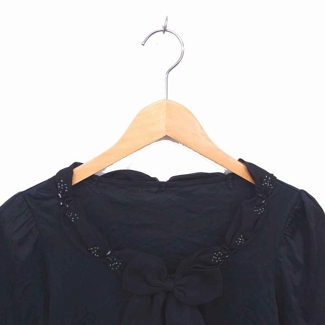 プライベートレーベル Private label カットソー リボン ビーズ装飾  