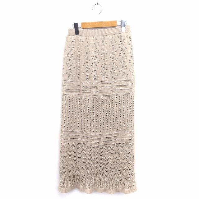 グリーム Gleam ニット フレア スカート ロング マキシ丈 かぎ針編み