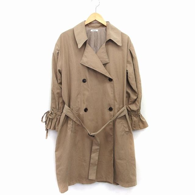 ペアペア Pair トレンチ コート ロング 無地 袖リボン ベルト F
