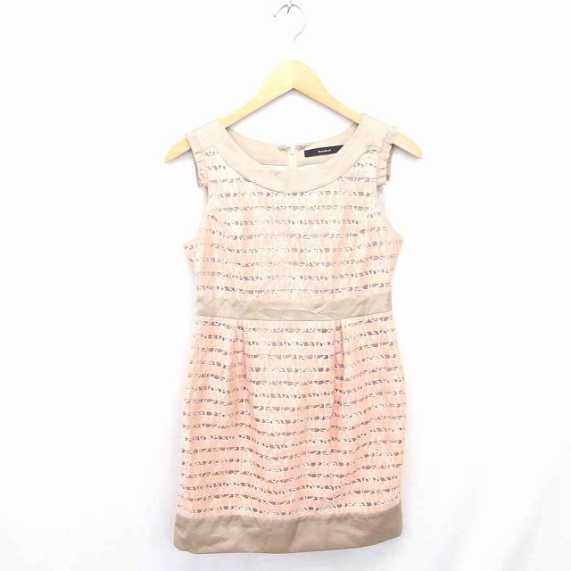 バナーバレット Banner Barrett ワンピース ひざ丈 ボーダー レース プルオーバー ノースリーブ 36 ピンク ベージュ 薄茶 Tt36 172 ブランド古着販売のベクトル 通販 Yahoo ショッピング