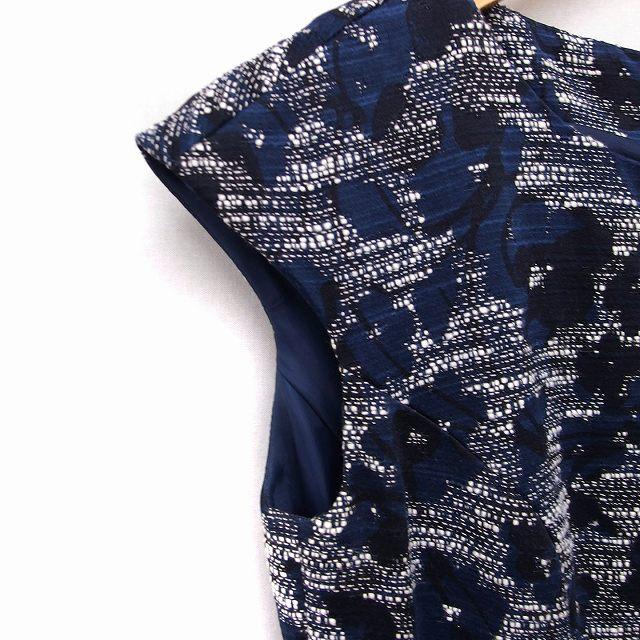 贅沢品 ワンピース フレア 花柄 Impression Clear クリアインプレッション 中古 中古 ロング 古 ベクトル レディース Ft23 紺 ネイビー 1 綿混 フレンチスリーブ ワンピース Www We Job Com