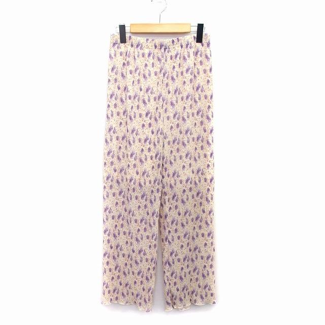 ダブルクローゼット w closet ギャザー パンツ ストレート 花 柄