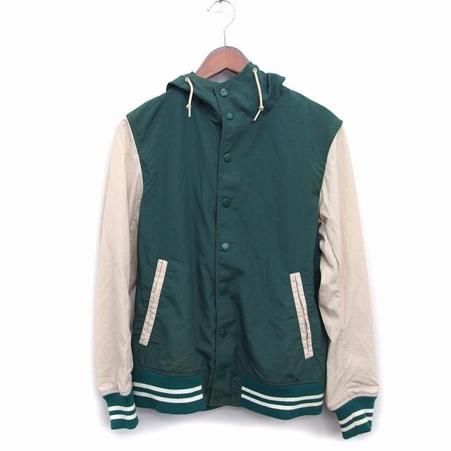 ビームス Beams ナイロン ジャケット ブルゾン フード バイカラー ライン リブ S グリーン 緑 ベージュ Ht30 メンズ 172 ブランド古着販売のベクトル 通販 Yahoo ショッピング