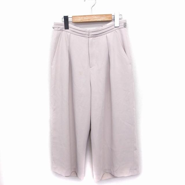 ミッシュマッシュ MISCH MASCH ガウチョパンツ ワイド タック ビジュー 