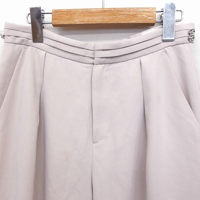 ミッシュマッシュ MISCH MASCH ガウチョパンツ ワイド タック ビジュー 