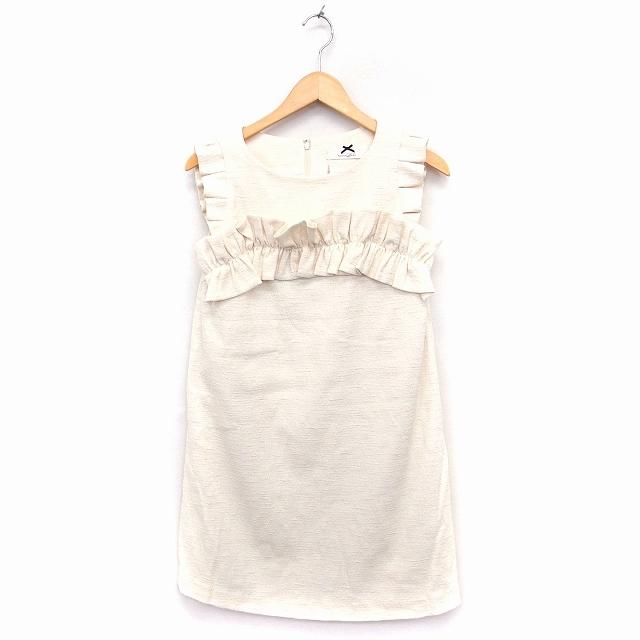 未使用品 シュープリームララ Supreme Lala タグ付き ワンピース フリル ノースリーブ ひざ丈 丸首 M オフホワイト Ft30 レディース 172 ブランド古着販売のベクトル 通販 Yahoo ショッピング