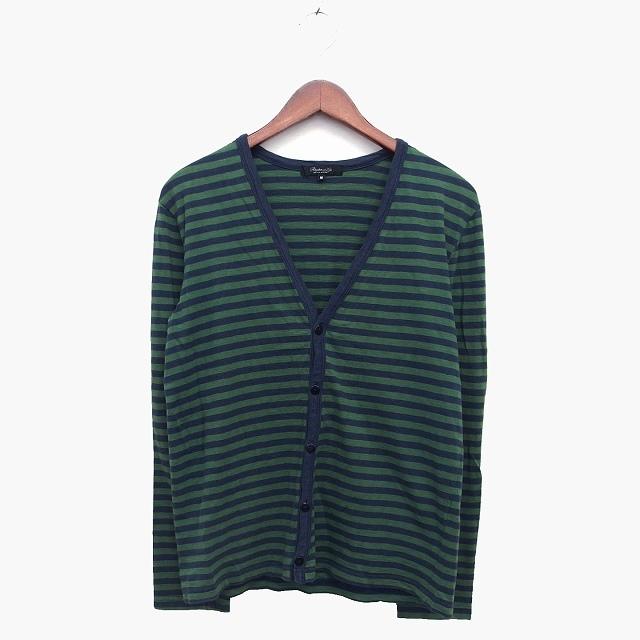 リズムオブライフ Rhythm Of Life ユナイテッドアローズ United Arrows カーディガン Vネック 長袖 綿 ボーダー 柄 M 緑 Ht29 メンズ 172 ブランド古着販売のベクトル 通販 Yahoo ショッピング
