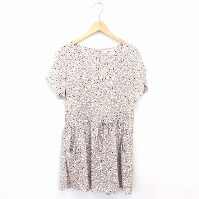 シップス Ships ワンピース ひざ丈 花柄 丸首 プルオーバー 半袖 ベージュ ブルー 茶 青 Tt23 レディース 172 ブランド古着販売のベクトル 通販 Yahoo ショッピング